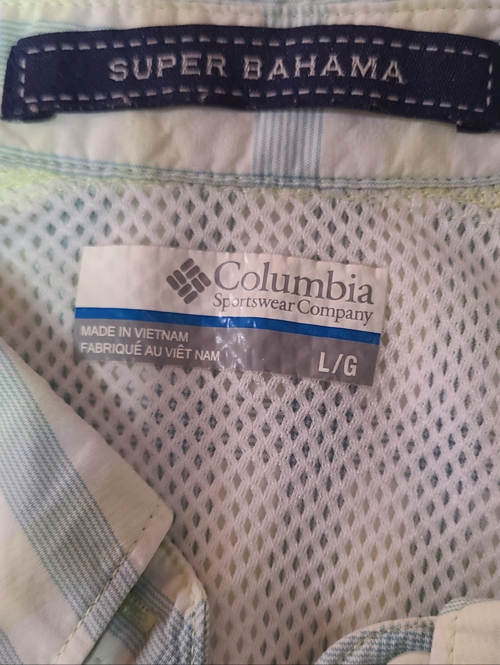 ​Columbia PFG Super Bahama Long Sleeve Fishing Shirt Women's L Blue Yellow Plaid - Picture 2 of 10